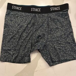 Stance Men's Patterned Black and Gray Boxer Briefs, small